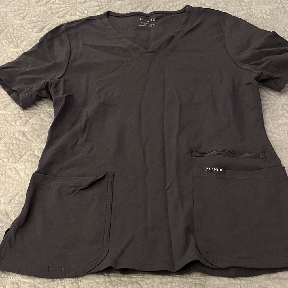 Jaanuu Women's Dark Gray V-Neck Scrubs
Top and bottom